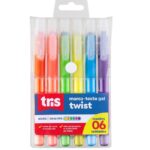 Estojo Marca Texto Gel Twist 6 Cores Tris