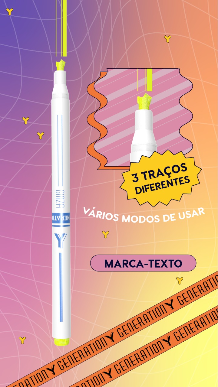 Marca-Texto Geração Y Newpen - Kit com 3 unidades - Imagem 1