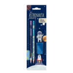 Kit Lápis Astronauta 2 Lápis HB/Apontador/Borracha LeoeLeo Leonora