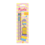 Kit Lápis Picolé 2 Lápis Hb/Apontador/Borracha LeoeLeo Leonora