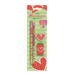 Kit Lápis Melancia 2 Lápis Hb/Apontador/Borracha LeoeLeo Leonora