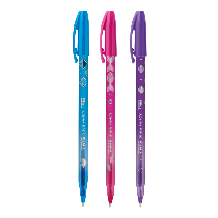 613581_600994_caneta_esferografica_slide_fancy_1.0mm_produto_900x900.png Caneta Esferográfica Slide Fancy 1.0mm Tris - Imagem 1