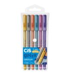 Estojo Caneta Esferográfica Gelyx Metálica 6 cores CiS