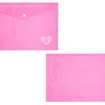 Pasta Plástica Envelope Pink Vibes Coracao Blister C/1 Und LeoArte Leonora