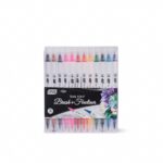 Estojo Brush Pen + Fineliner Dual Point 12 cores Lyke