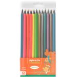 Lápis 12 Cores Metalizado e Neon LeoeLeo Leonora
