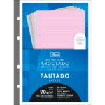 Refil Tiliflex para Caderno Argolado Colegial 80 Folhas Coloridas Pautas Brancas 90g Tilibra