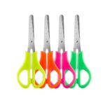 Tesoura Escolar Neon De Aço 13Cm C/ Régua BRW