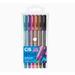 Estojo Caneta Esferográfica Gelyx Glitter 6 cores CiS
