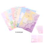 Kit 6 Papéis De Carta 3 Envelopes Painting - Uniso