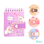 Mini Caderneta Jornalista Patinha c/ Fecho de Velcro - Uniso