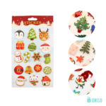 Adesivos Natal c/ Relevo e Hot Stamping Dourado - Uniso