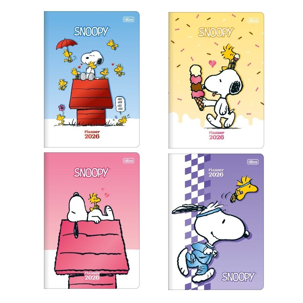 Planner-2026-Grampeado-Snoopy-178x254mm-Tilibra.jpg Planner 2026 Grampeado Snoopy Visão Mensal 178x254mm - Tilibra - Imagem 1