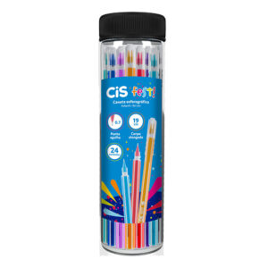 Pote Caneta Esferográfica Fest 0.7mm c/24 Cores Sortidas - CiS