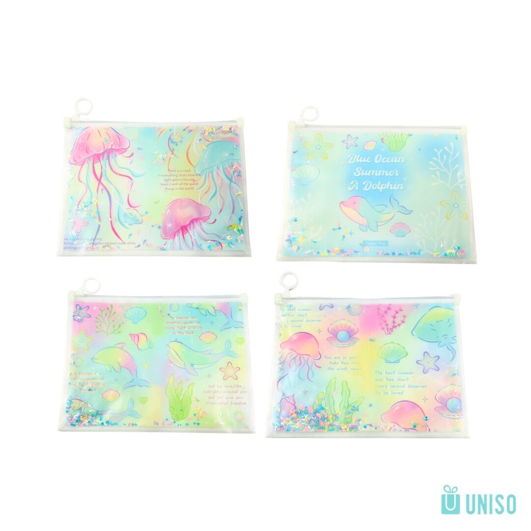 PM245-A5-CT-1.jpg Pasta Zip Bag Multiuso Mar Colorido A5 - Uniso - Imagem 1