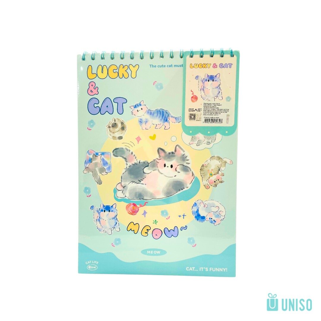 SKB-A4-9044-CT-4.jpg Sketchbook Lucky Cat A4 - Uniso - Imagem 3