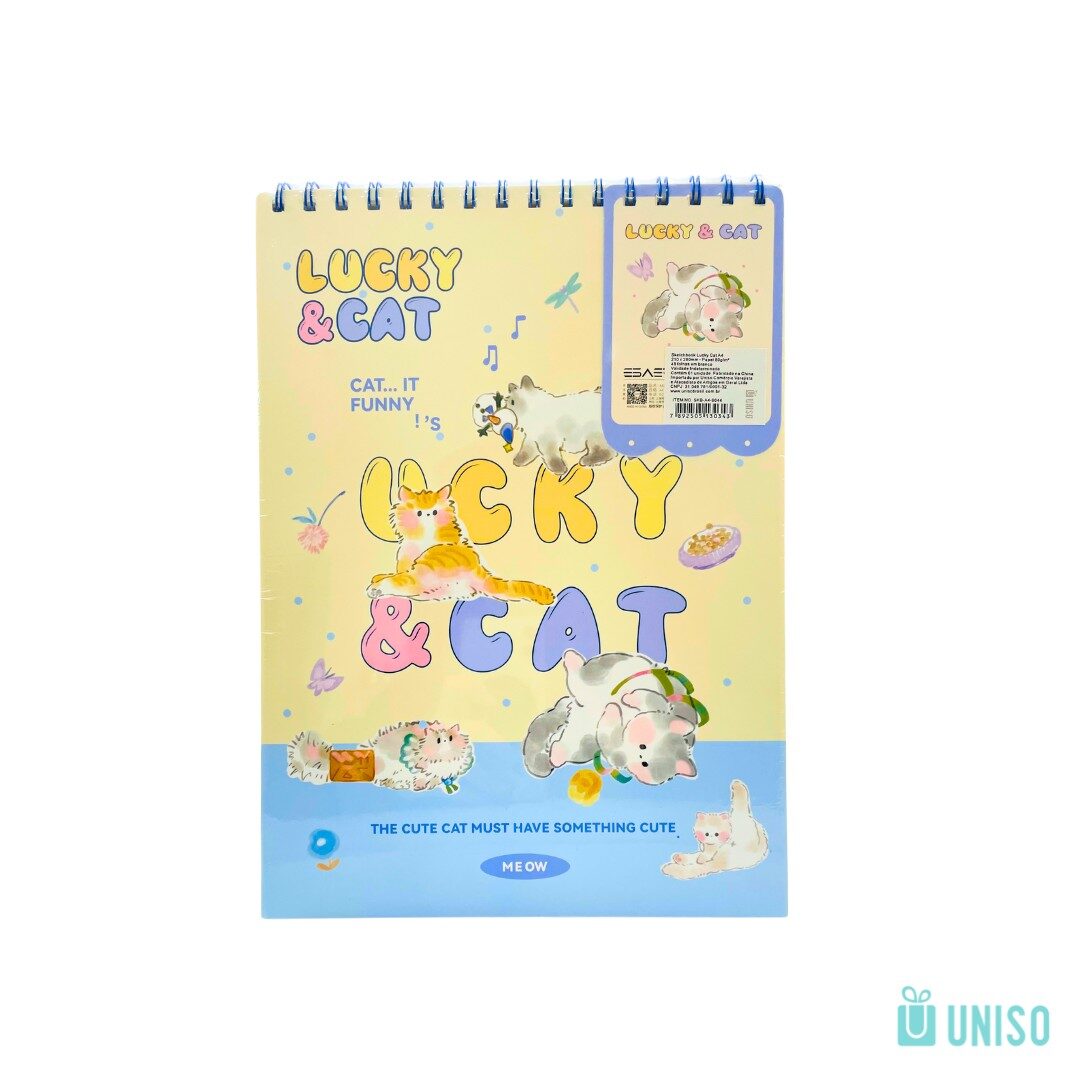 SKB-A4-9044-CT-5.jpg Sketchbook Lucky Cat A4 - Uniso - Imagem 2