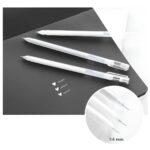 Caneta Esferográfica Branca Ponta Fina 0.6mm - Importados