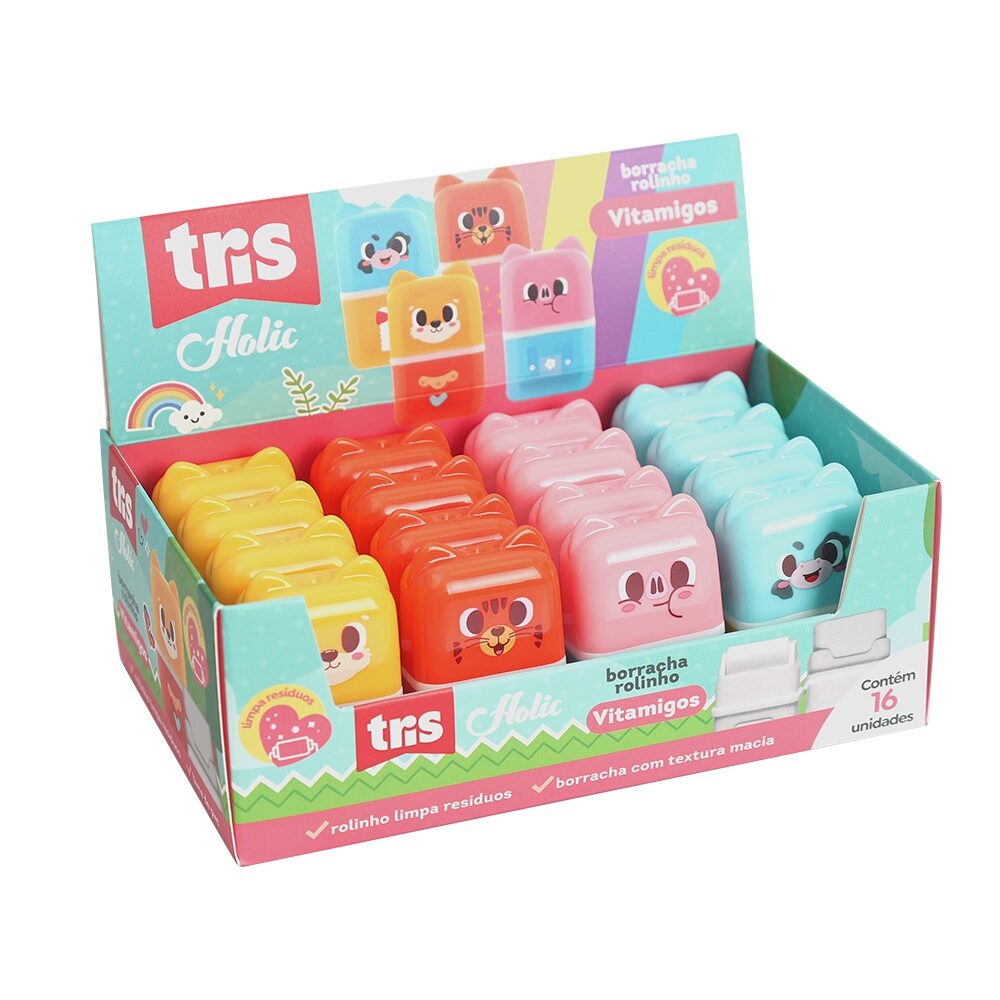 display-borracha-rolinho-vitamigos-tris.jpg Borracha Rolinho Holic Vitamigos - Tris - Imagem 2
