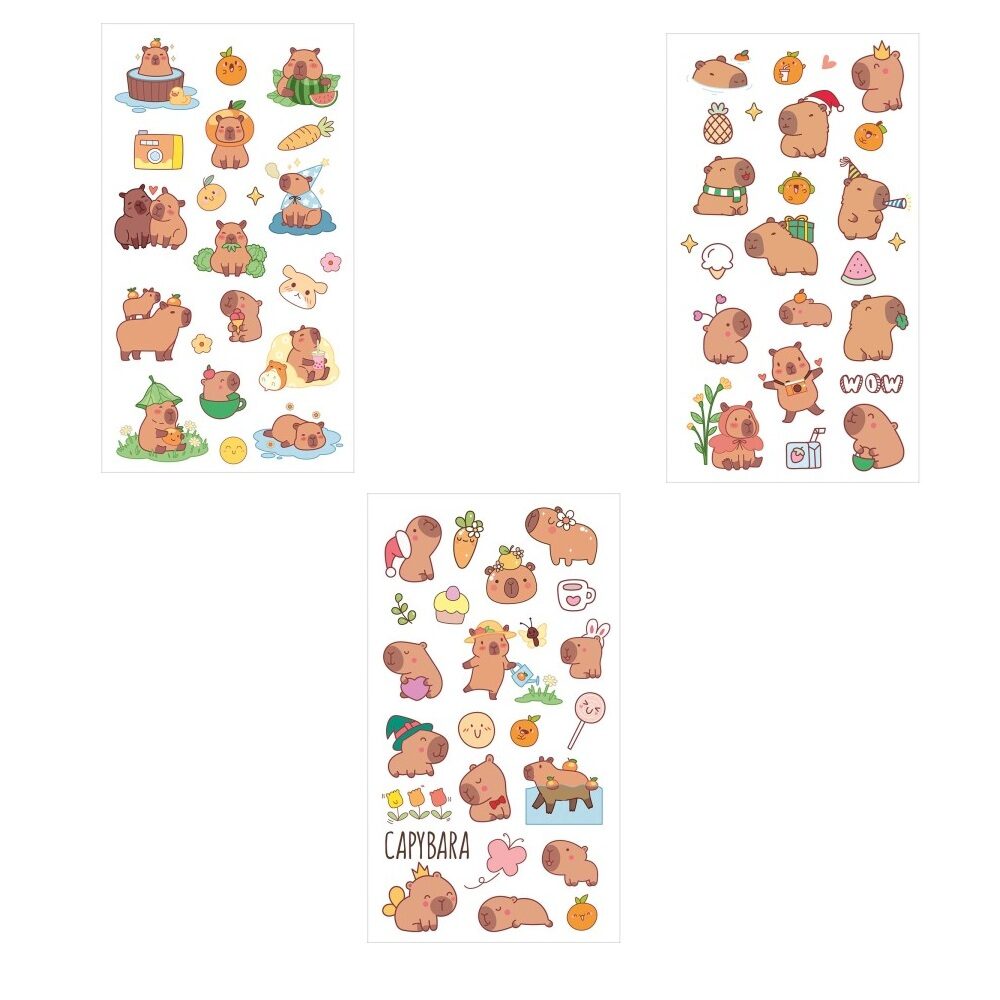 folha-adesivo-capivara-fundo-transparente-tilibra.jpg Blister 6 Folhas Adesivo Capyclub Fundo Transparente - Tilibra - Imagem 2
