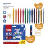 Conjunto Giz de Cera Apagável 14 Cores + Borracha - Tris - Imagem 3