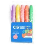 Conjunto Marca-Texto Mini Lumini Scents Pastel Perfumado c/ 5 Cores - CiS