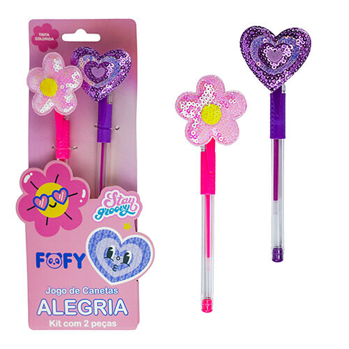 109639-1.jpg Blister Caneta Esferográfica Alegria c/ 2und 0.8mm - Fofy - Imagem 1