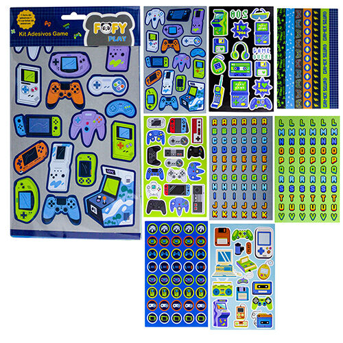 110062-1.jpg Cartela De Adesivos Game  - Fofy - Imagem 1
