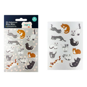 Cartela De Adesivos Miau  - Fofy