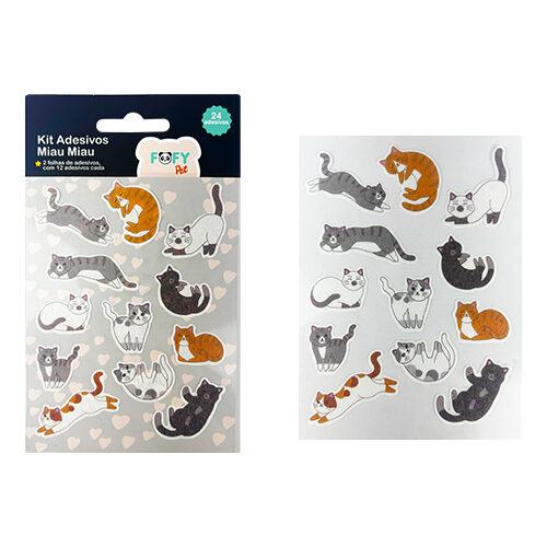 110505-1.jpg Cartela De Adesivos Miau  - Fofy - Imagem 1