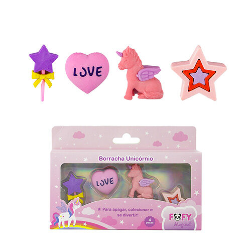 111311.jpg Blister Borracha Unicórnio c/ 4und  - Fofy - Imagem 1