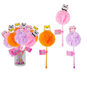 Caneta Esferográfica Fofinhos Pompom 1.0mm Tinta Preta - Fofy