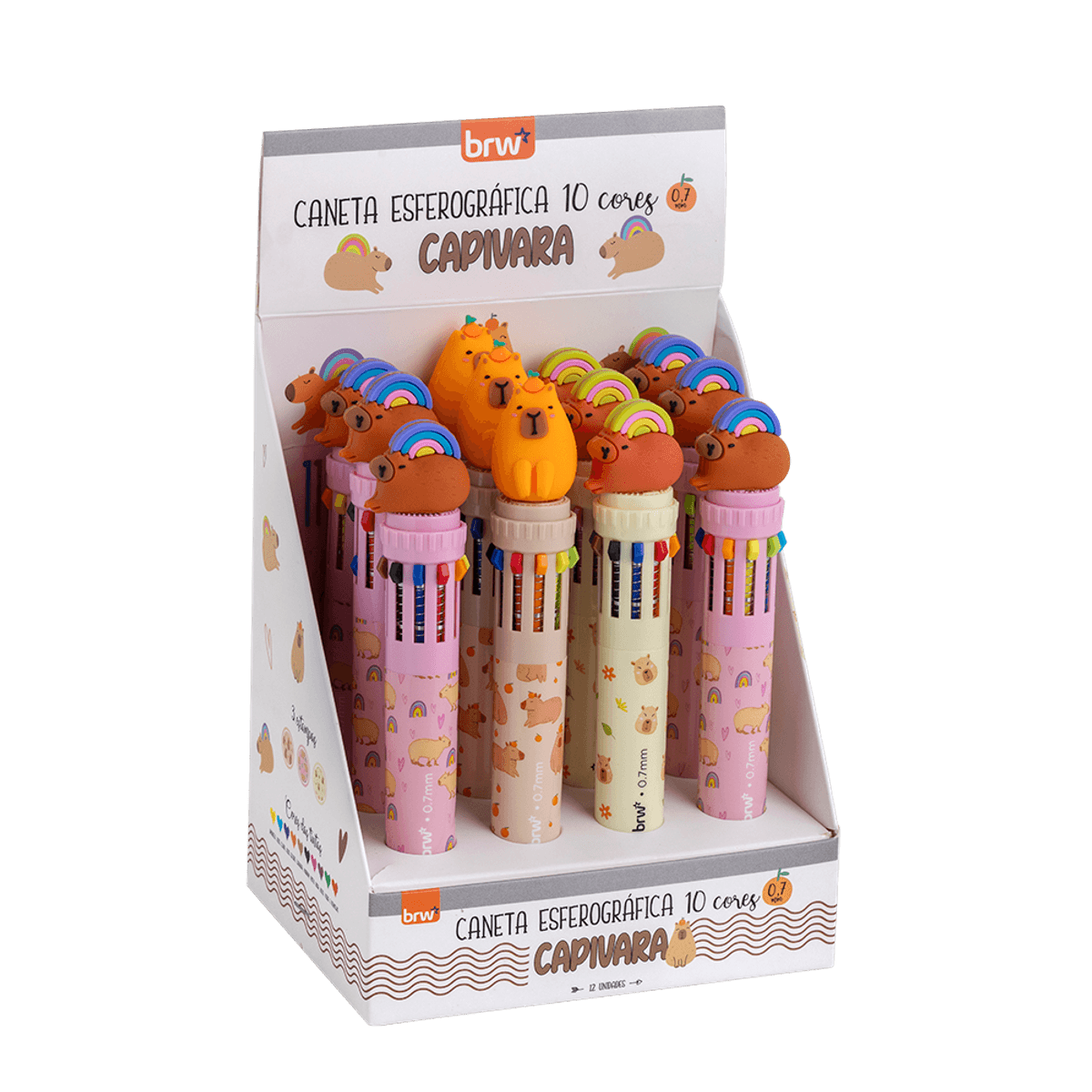 176431-1200-1200.png Caneta Esferográfica Capivara 10 Cores 0.7mm - BRW - Imagem 4