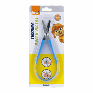 Tesoura De Aço Vai E Volta Azul - BRW