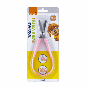 Tesoura De Aço Vai E Volta Rosa - BRW