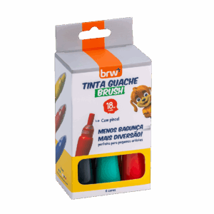 Tinta Guache Brush 18mL 6 Cores Básicas - BRW