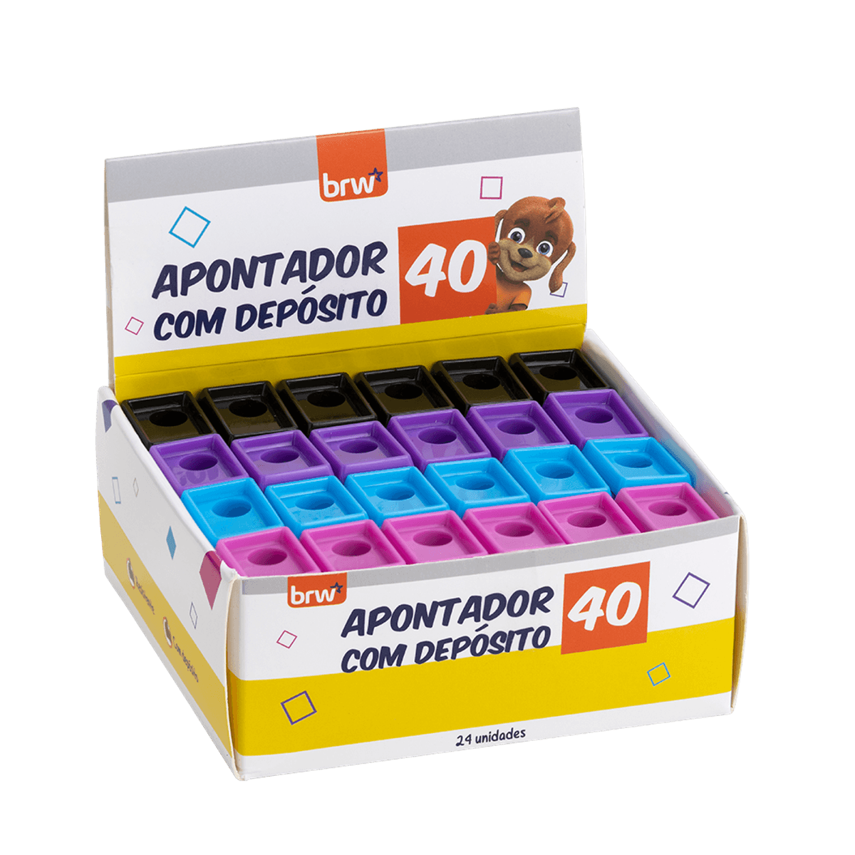 181849-1200-1200.png Apontador Plástico C/ Depósito Neon Black - BRW - Imagem 2