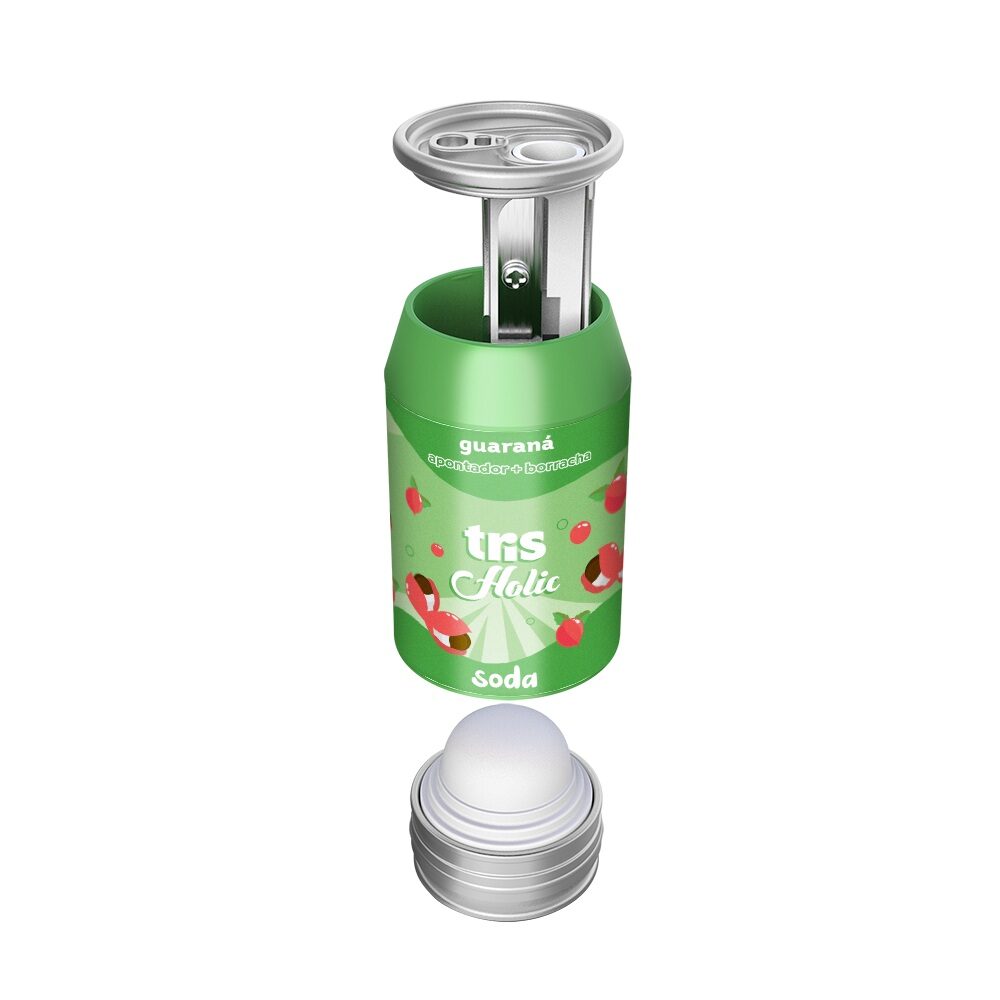 Apontador-Com-Dep-sito-Borracha-Soda-Holic-Lanchinhos-Tris-3.jpg Apontador Com Depósito + Borracha Soda Holic Lanchinhos - Tris - Imagem 2