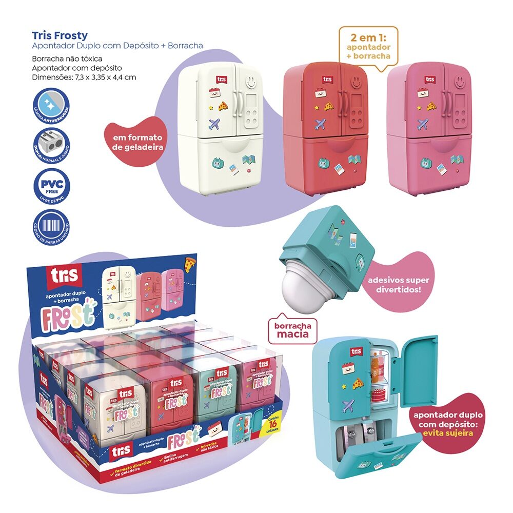 Apontador-Duplo-com-Dep-sito-Borracha-Frost-Tris-3.jpg Apontador Duplo com Depósito + Borracha Frost - Tris - Imagem 2