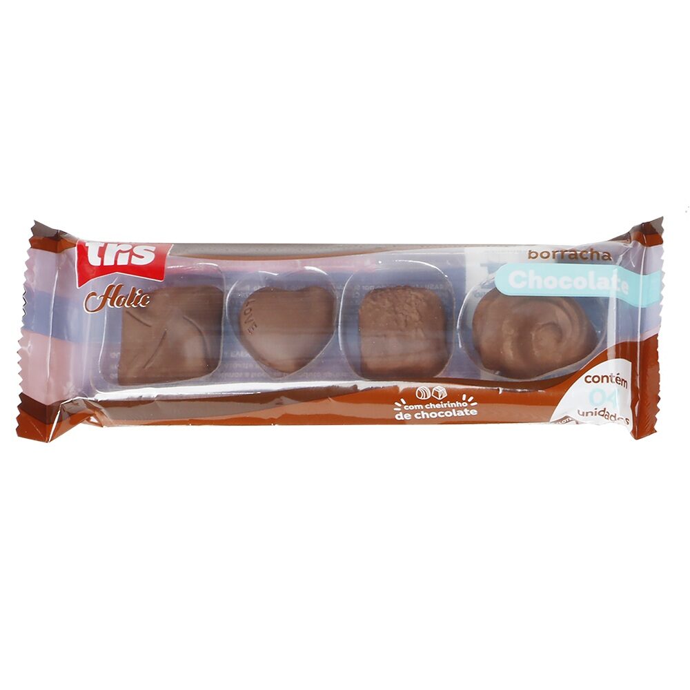 Conjunto-Borracha-Chocolate-Holic-Docinhos-c-4und-Tris.jpg Conjunto Borracha Chocolate Holic Docinhos c/ 4und - Tris - Imagem 1