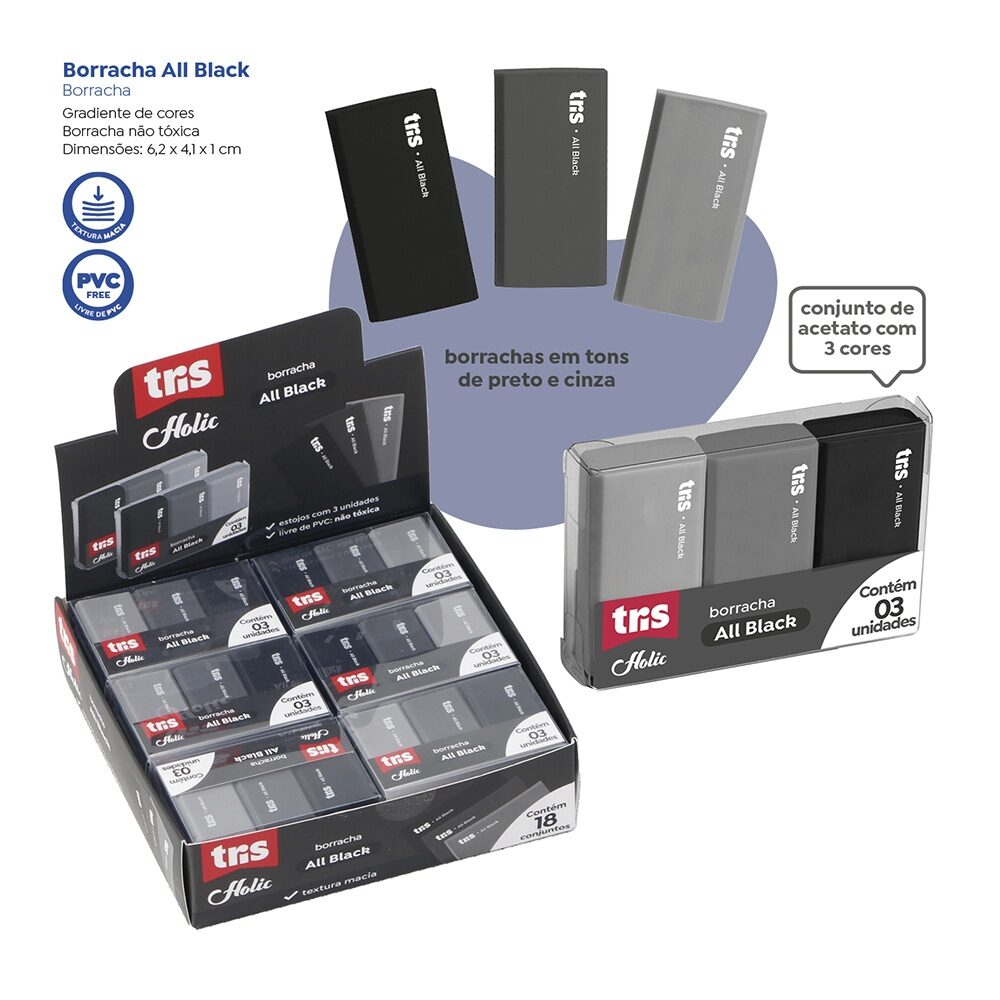 Conjunto-Borracha-Holic-All-Black-c-3und-Tris-3.jpg Conjunto Borracha Holic All Black c/ 3und - Tris - Imagem 3