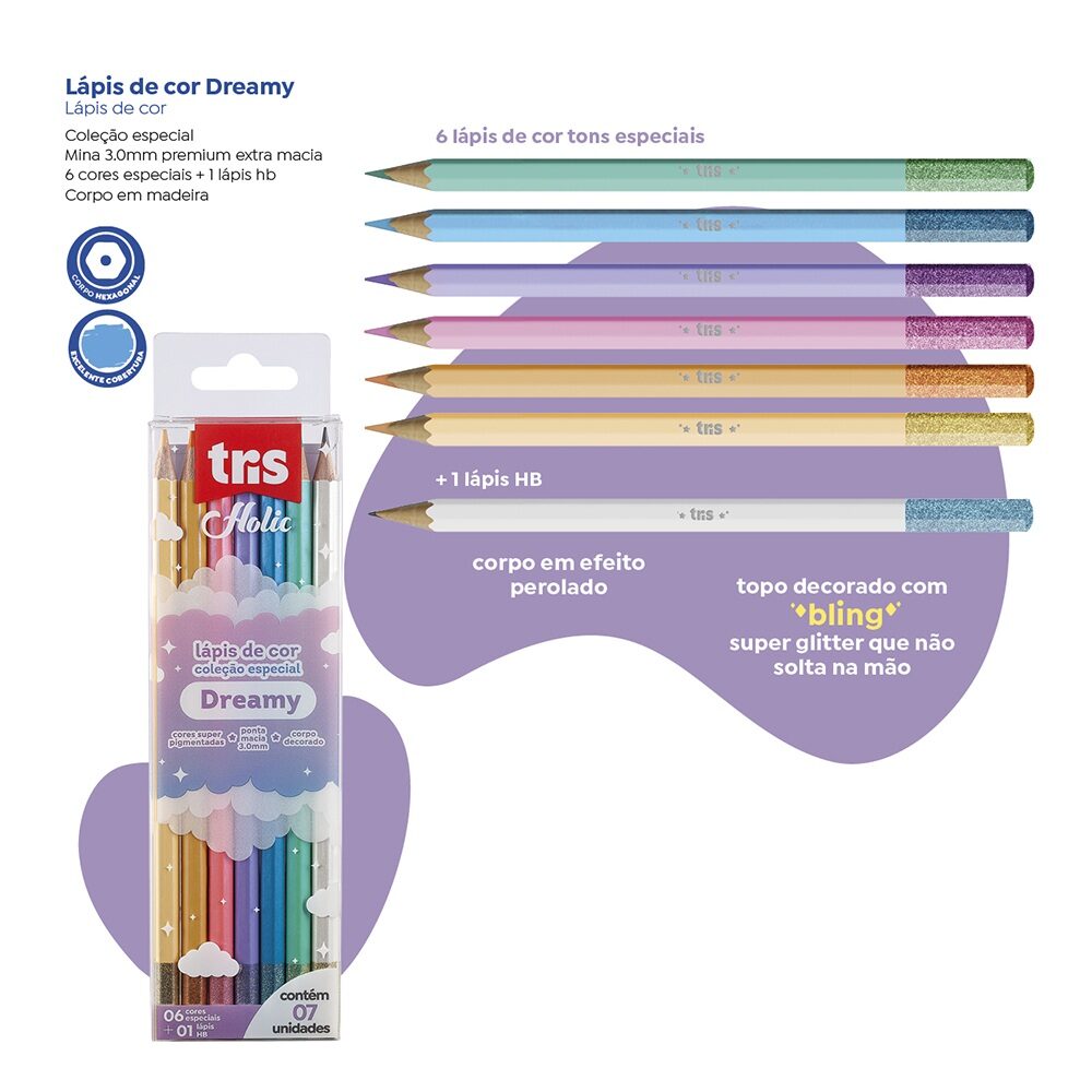 Conjunto-L-pis-de-Cor-Holic-Dreamy-6-Cores-1-L-pis-Grafite-HB-Tris-3.jpg Conjunto Lápis de Cor Holic Dreamy  6 Cores + 1 Lápis Grafite HB - Tris - Imagem 2