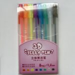 Conjunto Caneta Acrílica 3D Jelly Pen 8 Cores - Importados