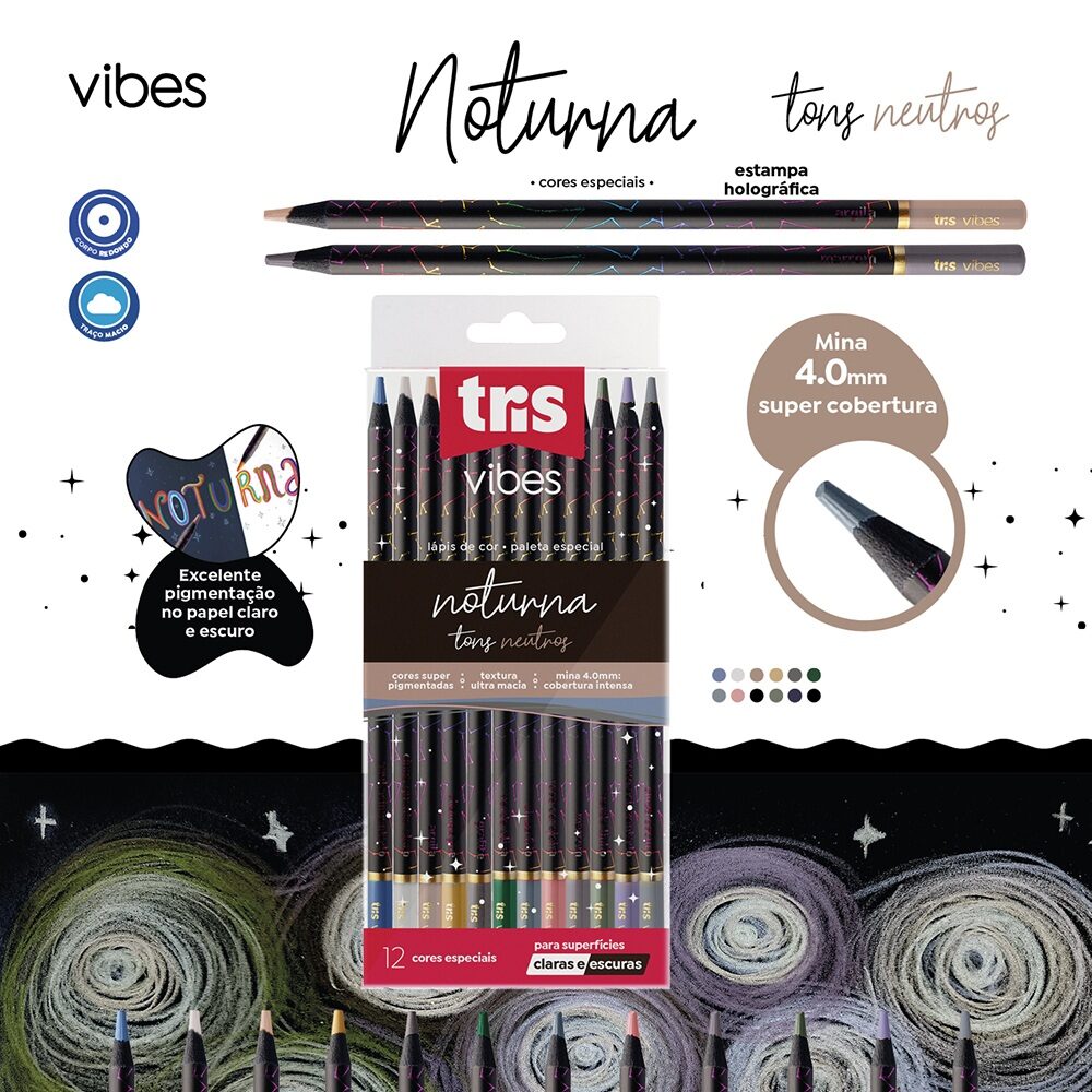 L-pis-de-Cor-Vibes-Noturna-Tons-Neutros-12-Cores-Tris-3.jpg Lápis de Cor Vibes Noturna Tons Neutros 12 Cores - Tris - Imagem 3