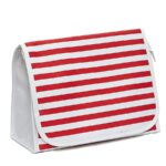Necessaire Dobrável Branco e Vermelho Listrado 20x26cm - Floriê