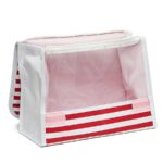 Necessaire Dobrável Branco e Vermelho Listrado 20x26cm - Floriê - Imagem 2