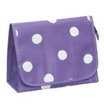 Necessaire Dobrável Lilás e Branco Poá 20x26cm - Floriê