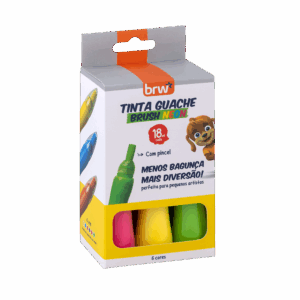 Tinta Guache Brush 18mL 6 Cores Neon - BRW