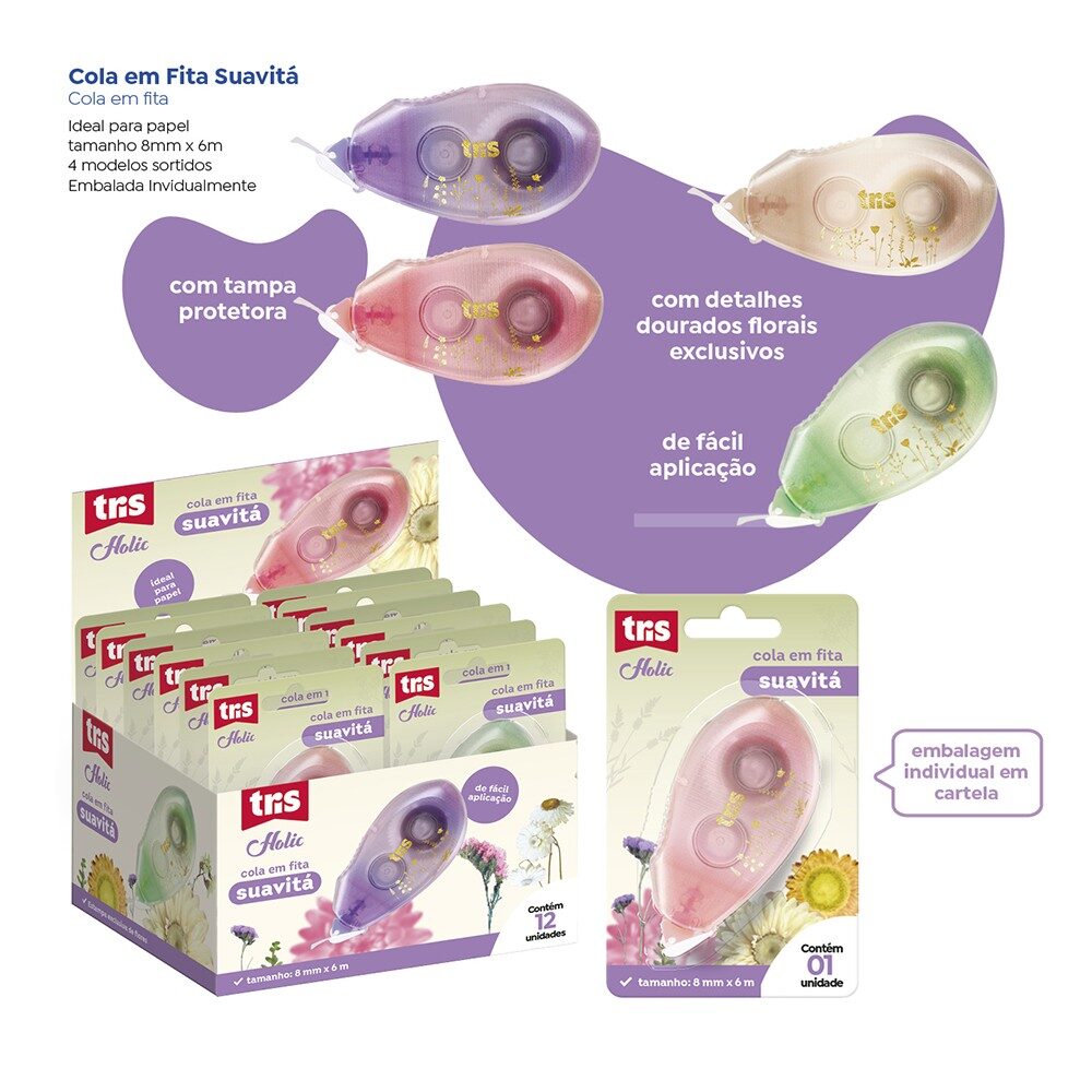 colaemfita2.jpg Cola Em Fita Suavitá Holic 6m - Tris - Imagem 1