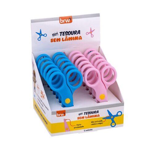 display-Tesoura-Escolar-Pl-stica-10cm-Mini-S-L-mina-BRW.jpg Tesoura Escolar Plástica 10cm Mini S/ Lâmina - BRW - Imagem 3